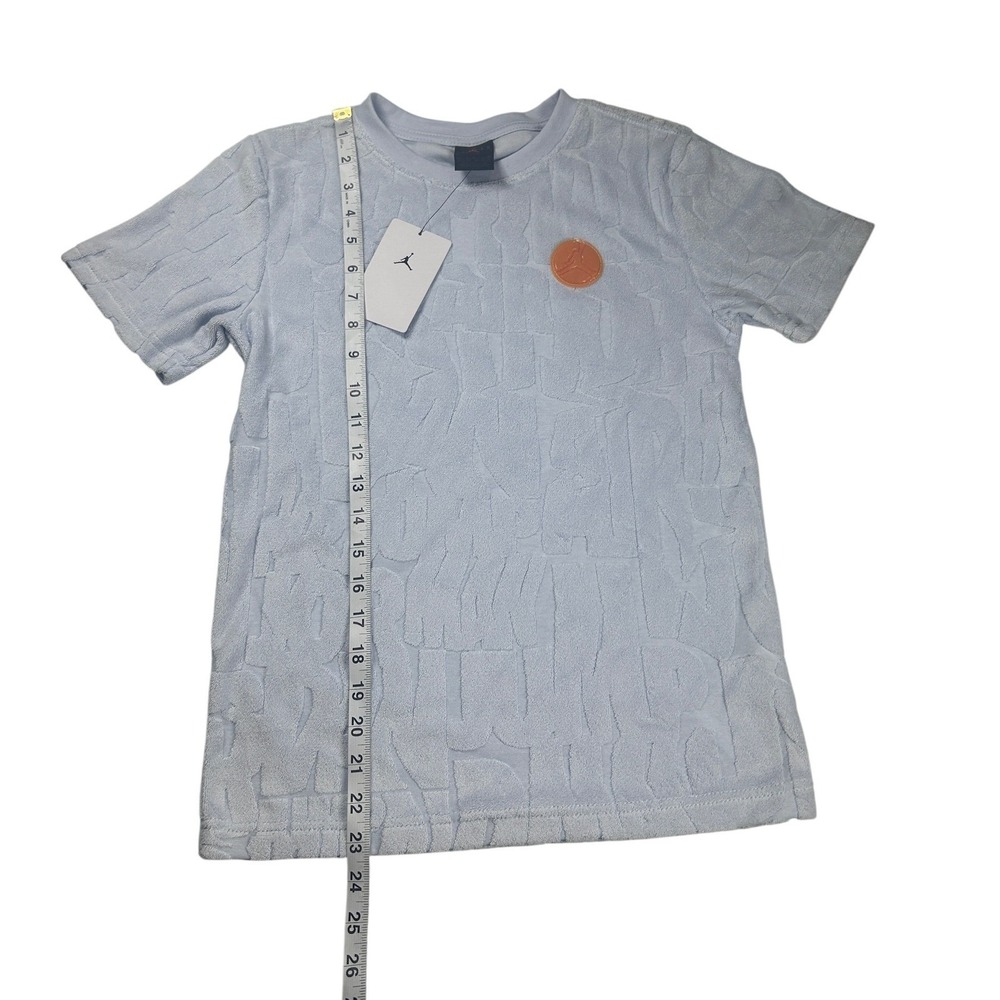 Jordan T-Shirt 95D151-G7H Kids M Football Gray Terry Jumpman Logo New - Picture 4 of 8